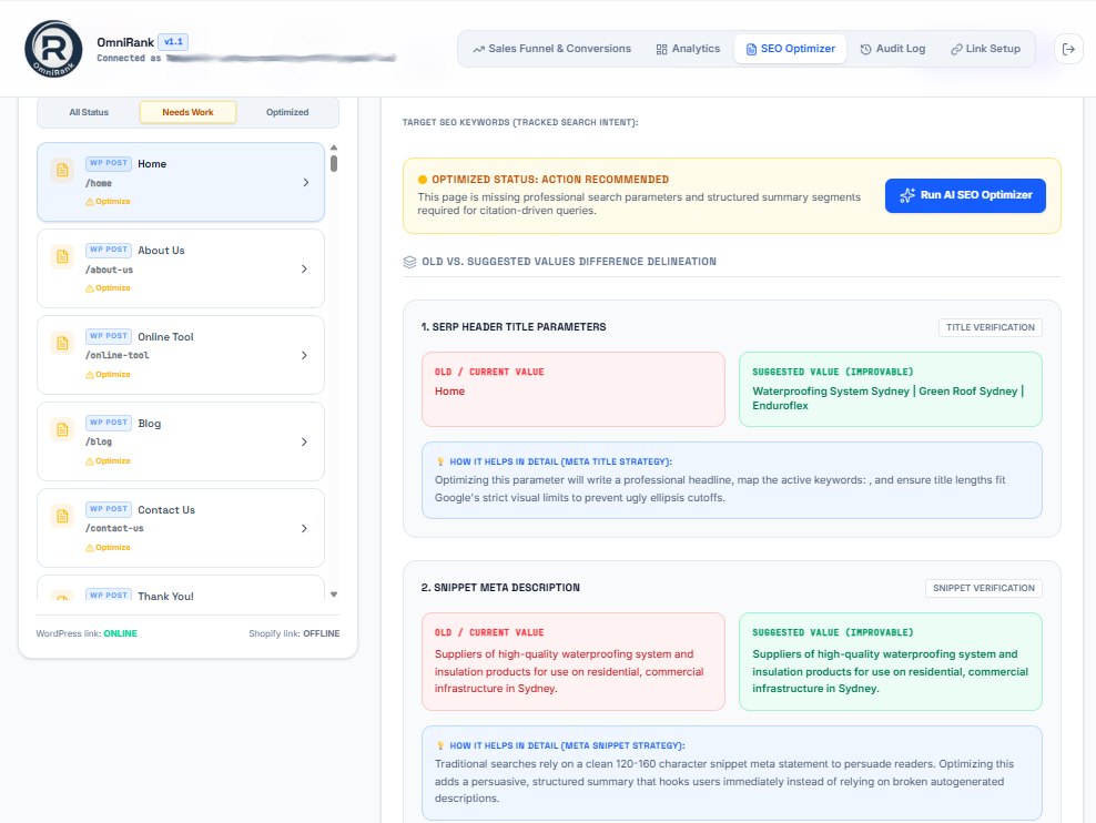 OmniRank SEO Suggestions